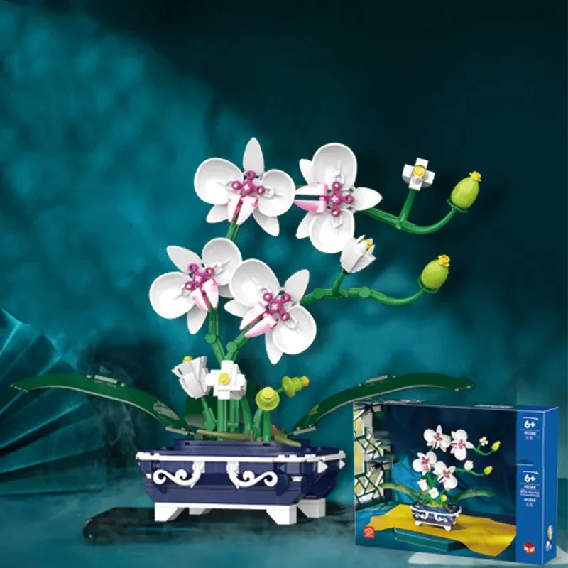 Orchid Building Blocks Potted Ornaments Puzzle