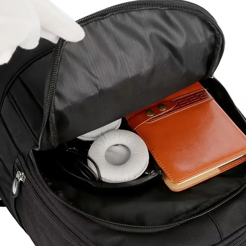 1pc Stylish Business Travel Backpack - Spacious Laptop Storage, Casual Fashion Design, Large Capacity, Multiple Compartments, Durable Zipper, Versatile for Work, School, Travel - Random Zipper Direction