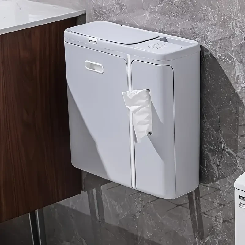 Multi-Function Wall-Mounted Trash Can - Kitchen and Bathroom Waste Bin