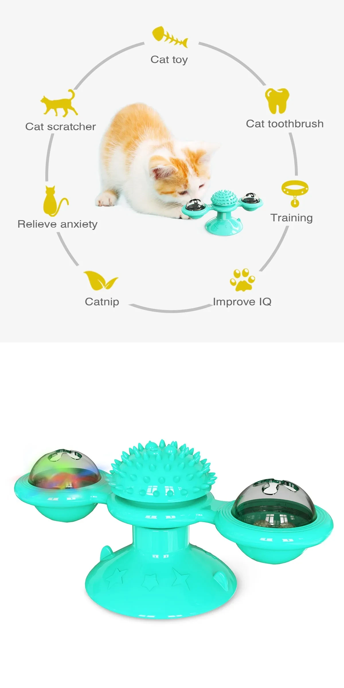 Windmill Cute Rotating Interactive Cat Toy