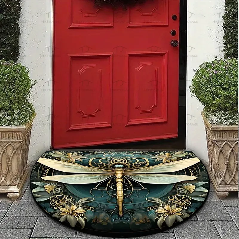 Vintage Hippie Dragonfly Welcome Mat