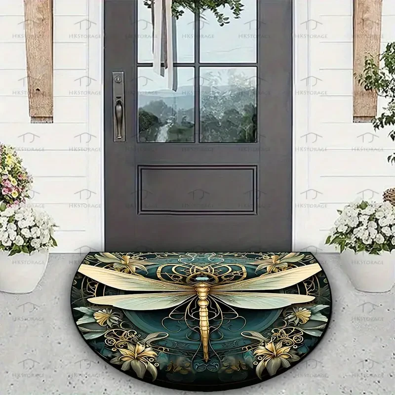 Vintage Hippie Dragonfly Welcome Mat