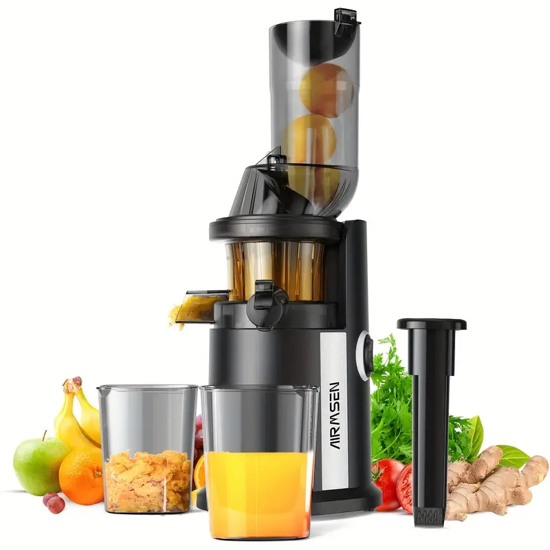 AIRMSEN Cold Press Juicer - Slow Masticating with Large Feed Chute