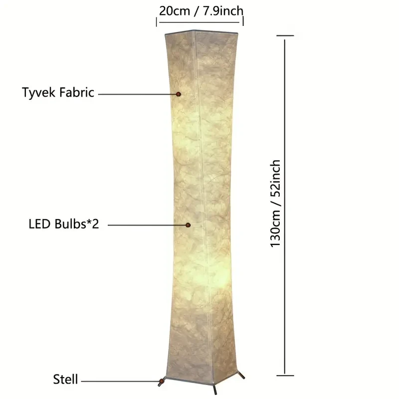 Soft Light Floor Lamp, 132.08cm Simple Design Morden Slim Warm Light