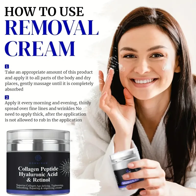 50ml Collagen Peptide Cream With Hyaluronic Acid And Retinol, Firming And Tightening Skin Care Face Moisturizer