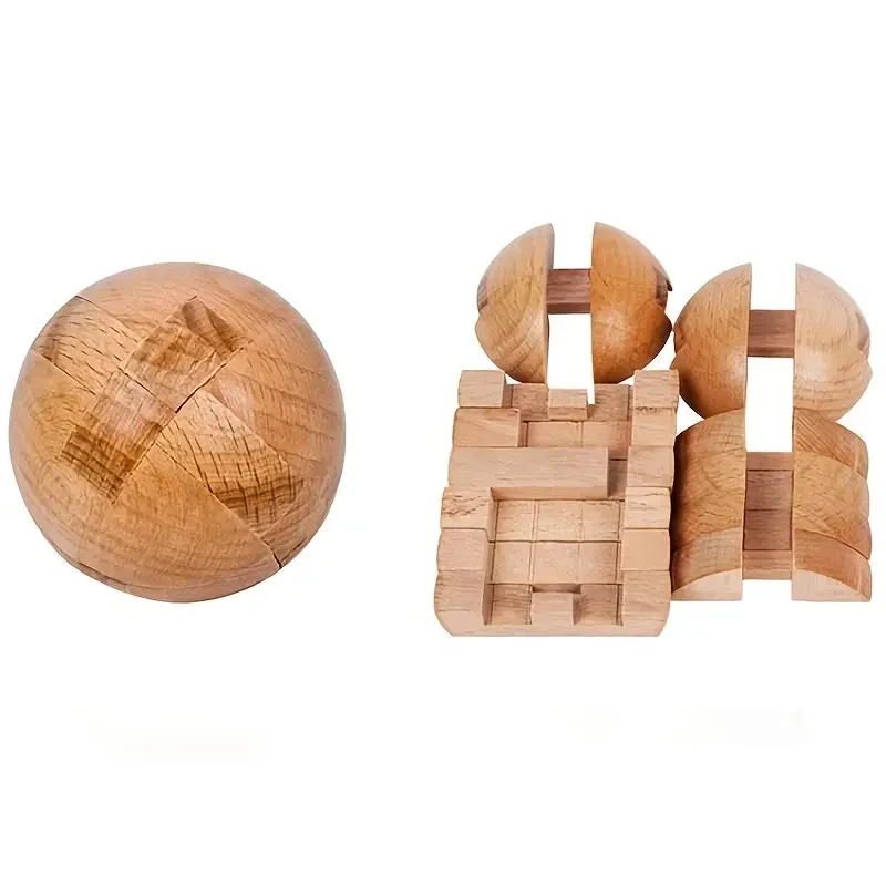 Wooden Magic Ball Puzzle Brain Teaser Toy & Intelligence Game