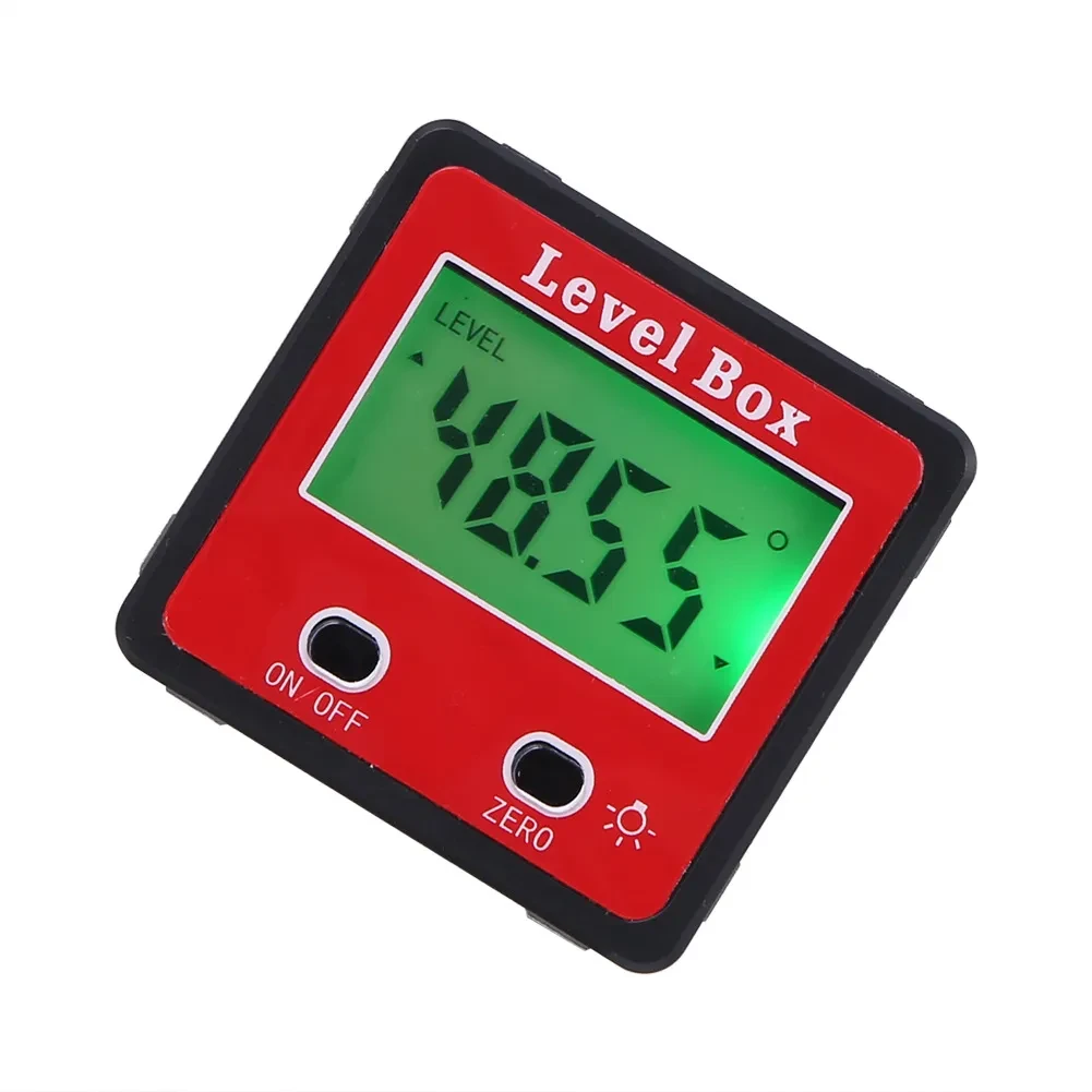 Red Precision Digital Double Key Inclinometer Mini Protractor Goniometer