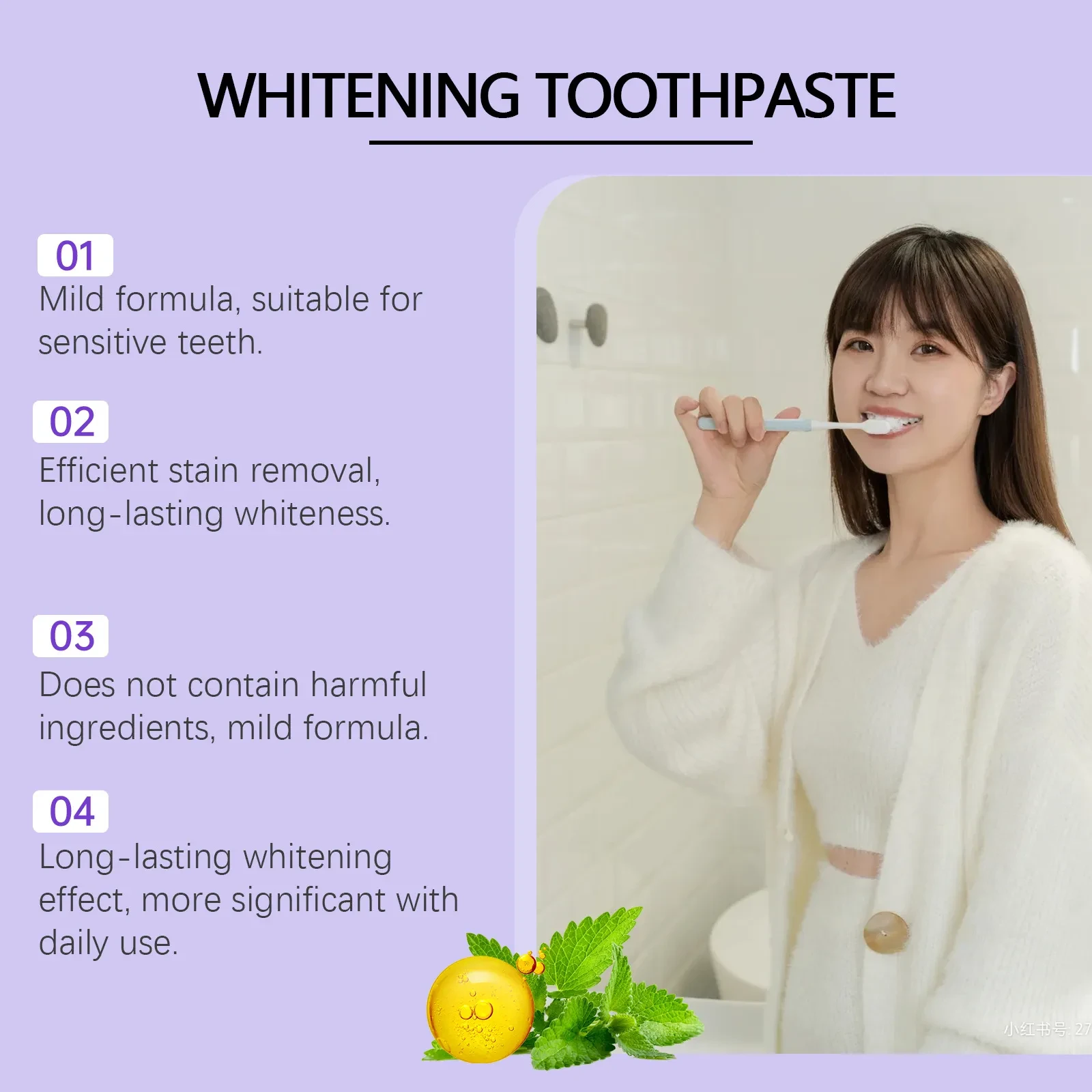 Purple Toothpaste Gentle Care Teeth