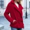 Womens Loose Lapel Fluffy Coat  Button Jacket Cardigan for Winter