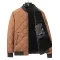 Mens Rhombic-Sewing Cotton Coat Thickened Winter Baseball Jacket with Casual Solid Color Design