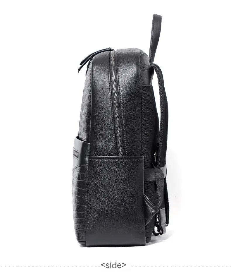Dermal Leather Men's Backpack First Layer Cowhide Backpack Casual Travel Bag