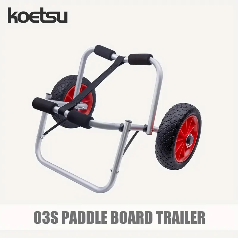 Universal Kayak & Canoe Cart - 68.04 KG Capacity Aluminum Alloy Hand Trailer with Puncture-Proof PU Tires