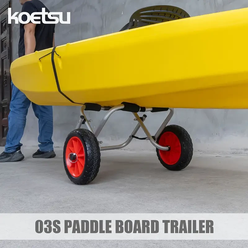 Universal Kayak & Canoe Cart - 68.04 KG Capacity Aluminum Alloy Hand Trailer with Puncture-Proof PU Tires