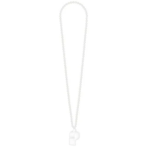 Whistle On Chain Necklace - White