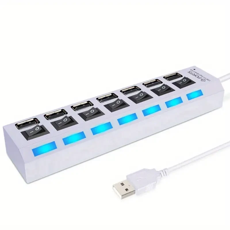 7 Ports LED USB 2.0 Adapter Hub