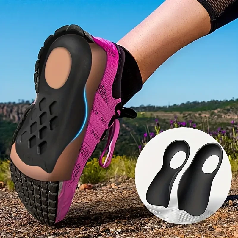 Plantar Orthotic Insoles for Men and Women - 2pcs TPU Arch Support and Heel Correction, Half-Insole Foot Pads for Flat Feet, Foot Arch Collapse, and O/X-Legs, Hand-Washable Rubber Insoles with Massage Zone