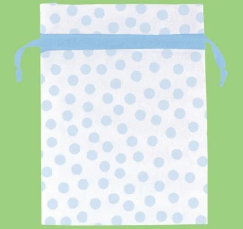 Organza Bags - Blue Dots - Pack of 12
