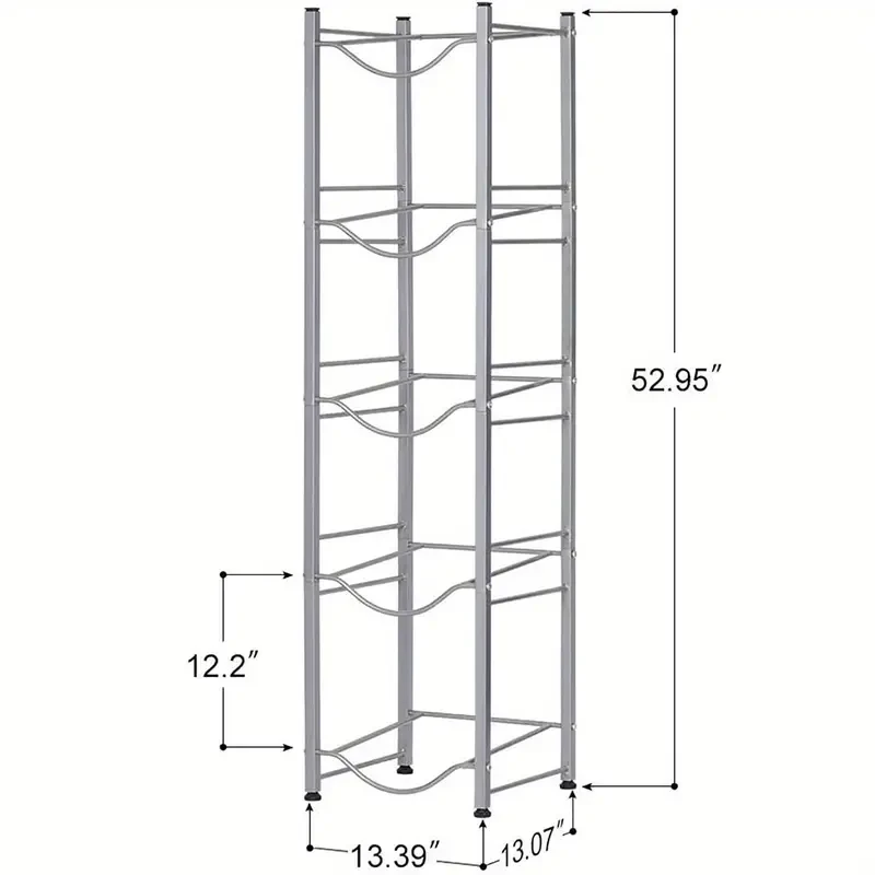 5-Tier 5 Gallon Water Bottle Storage Rack - Detachable Heavy Duty Water Jug Shelf