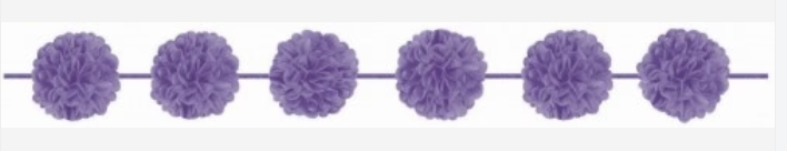 Fluffy Garland - Lilac - Pack of 2