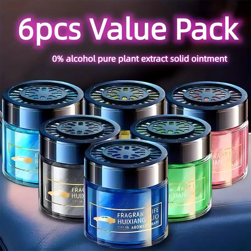 6pcs Solid Car Air Fresheners  Plant-Based Aromatherapy
