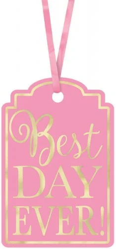 Best Day Every Printed Tags - New Pink (25 units) - Pack of 25