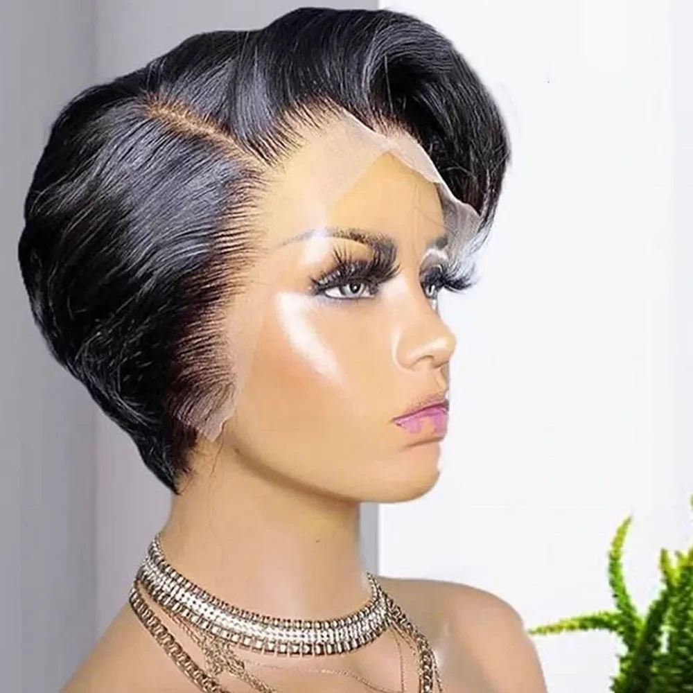 Fashion Pixie Cut Wig Lace Human Hair