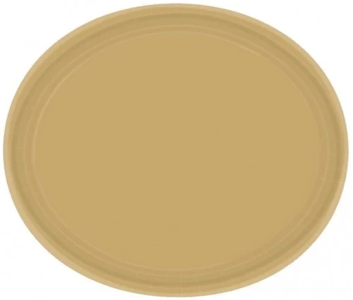 Paper Plates Oval - Gold (20 units) - Pack of 20