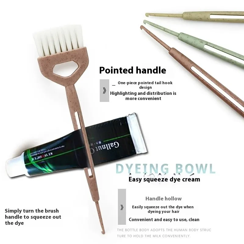 Hair Dye Straw Bowl Brush Set