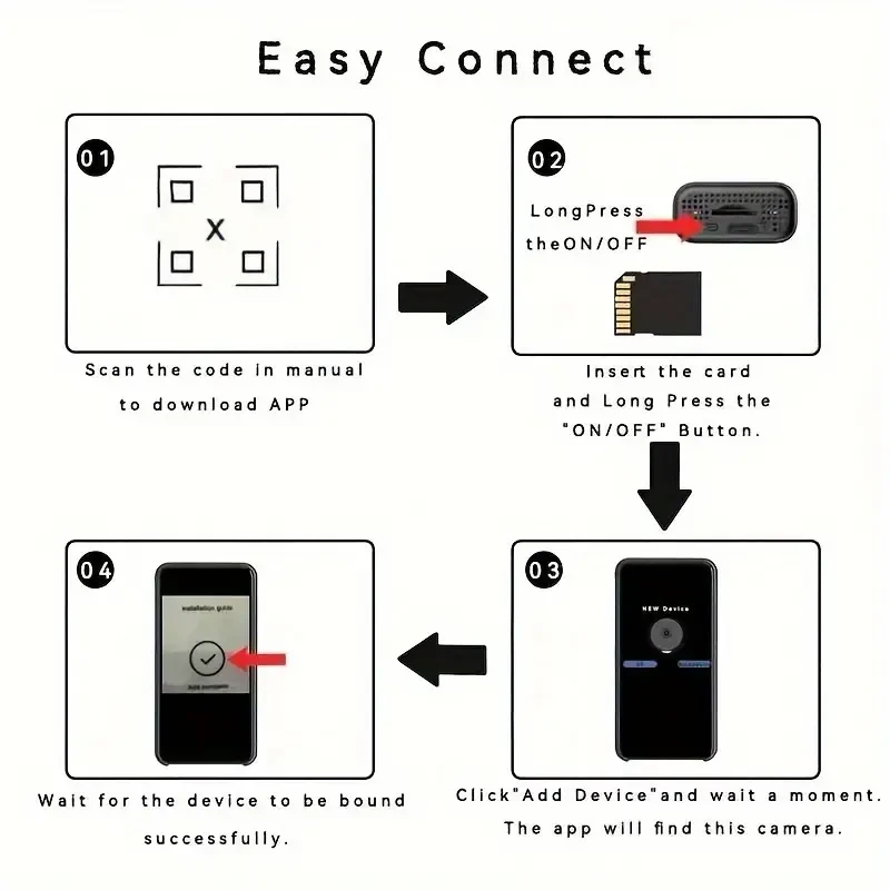 Mini Wi-Fi Security Camera with Audio & Video Recording - Night Vision, Motion Detection