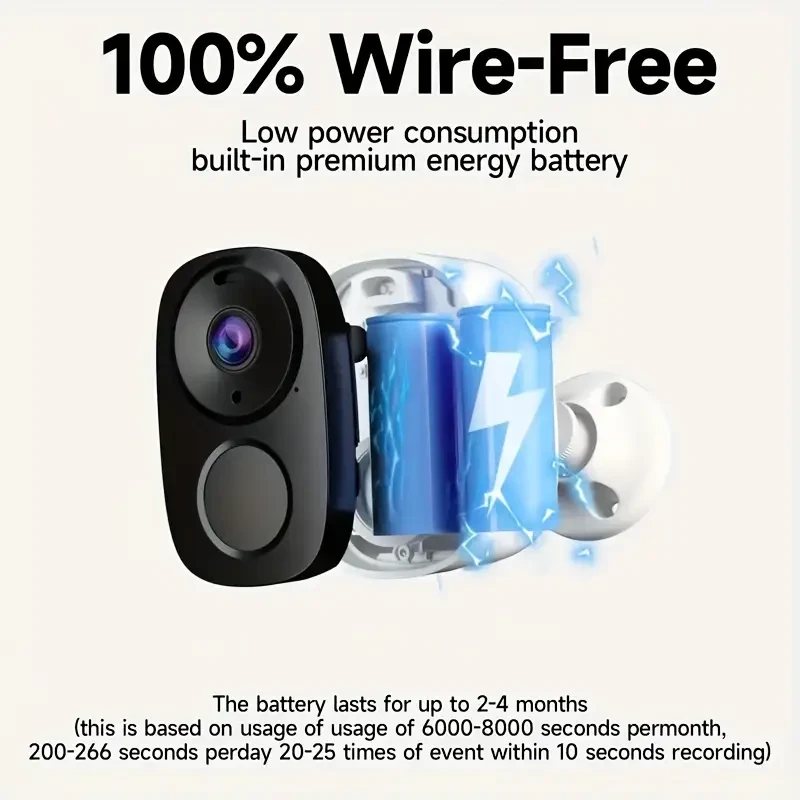 Outdoor Wireless Security Camera - 2K 5MP Video Resolution, AI Motion Detection
