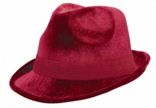 Fedora Velour Hat - Burgundy