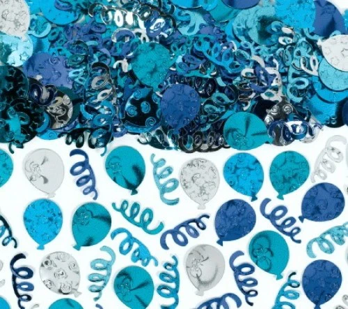Party Balloons Confetti -Blue