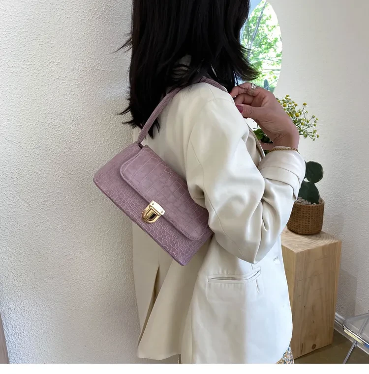 New Trendy Korean Style All-match Stone Pattern Fashion Shoulder Underarm Bag