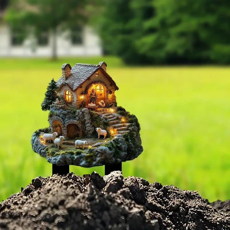 Classic Nativity Scene Acrylic Garden Sign 29.97cm x 22.35cm