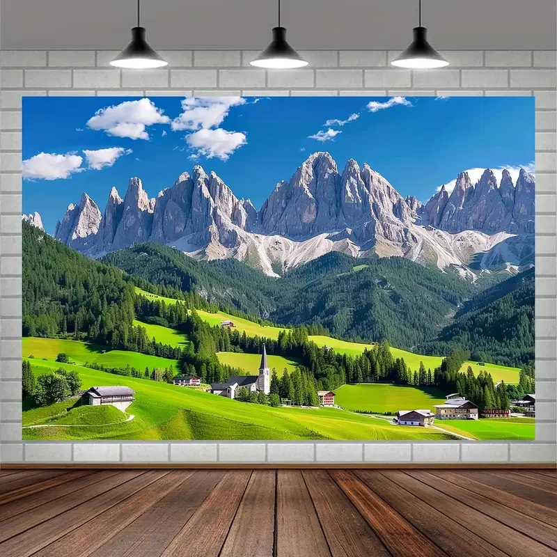 Swiss Alps & Dolomites Scenic Backdrop - Versatile Polyester Photography