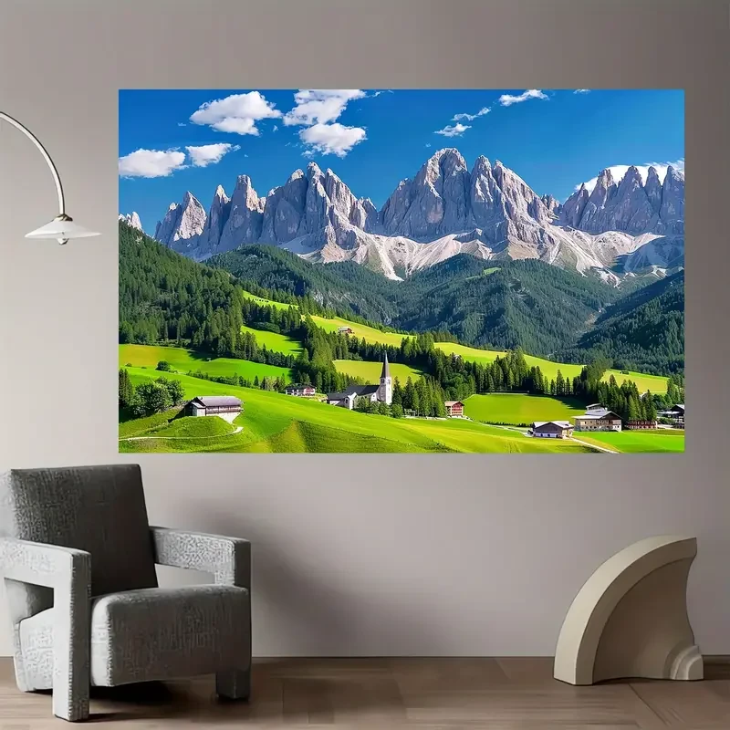 Swiss Alps & Dolomites Scenic Backdrop - Versatile Polyester Photography