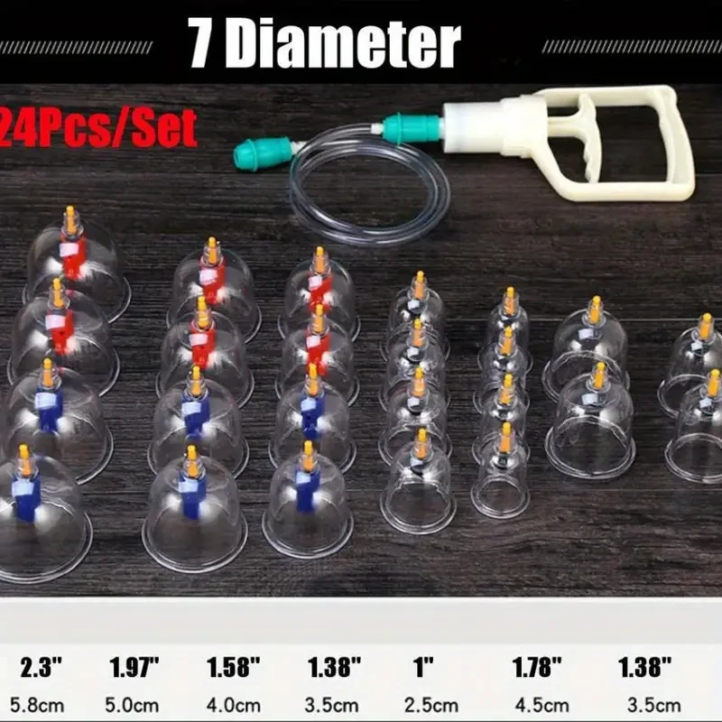 24-Piece Vacuum Cupping Set for Massage Therapy
