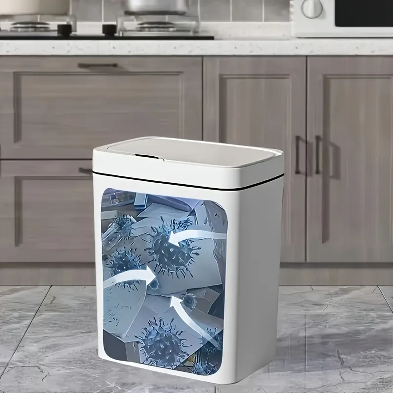 Smart Motion Sensor Trash Can with Odor Sealing - Multi-Purpose Plastic Waste Bin