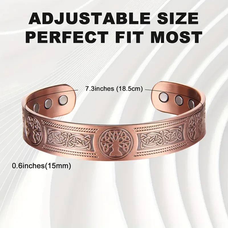 Solid Copper Magnetic Cuff Bangle