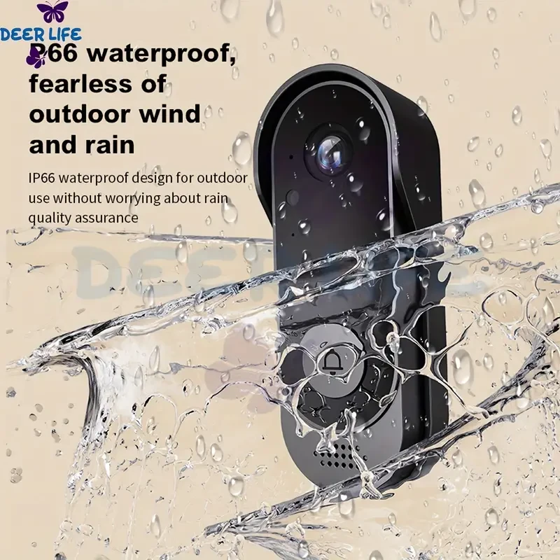 X8 Intelligent Wireless Doorbell, Visual Wi-Fi Doorbell, Waterproof Wireless Video Doorbell, Camera, Night Vision, Voice Converter, Photo And Video, Two-way Audio