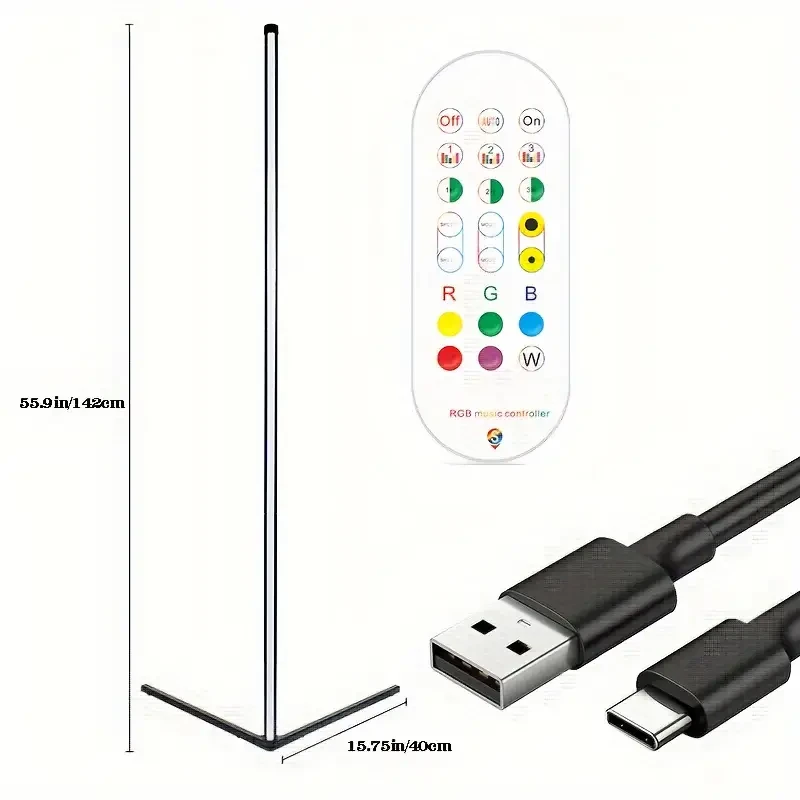 RGB Wall Corner Ambient Light - Remote Control with Music and Timer