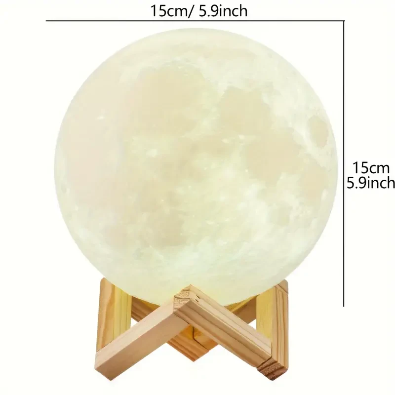 Rechargeable Moon Lamp - Remote & Touch Control, Dimmable Night Light