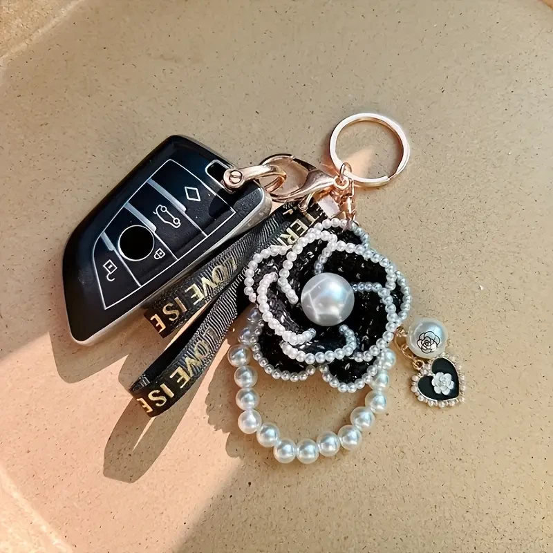Pearl Camellia Keychain
