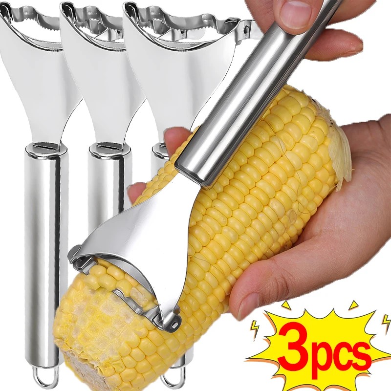 Stainless Steel Serrated Corn Peeler  Efficient Corn Shaver, Thresher & Multi-Functional Kitchen Gadget