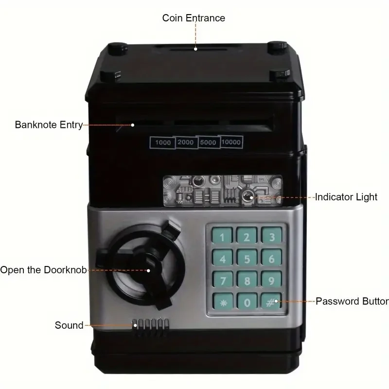 Electronic Coin Saving Bank  Cash & Electronic Banking Features