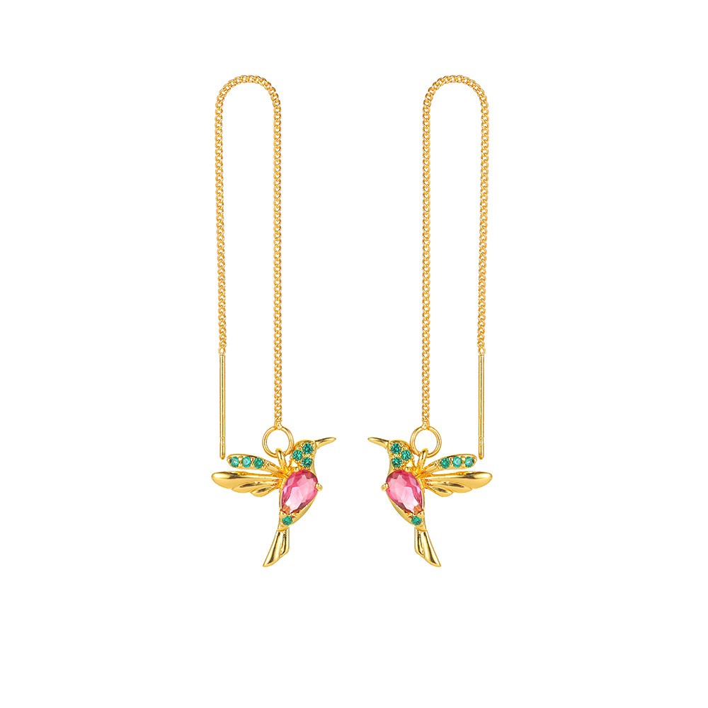 Earrings For Women Elegant Girl Tassel Crystal Pendant Earring Jewelry