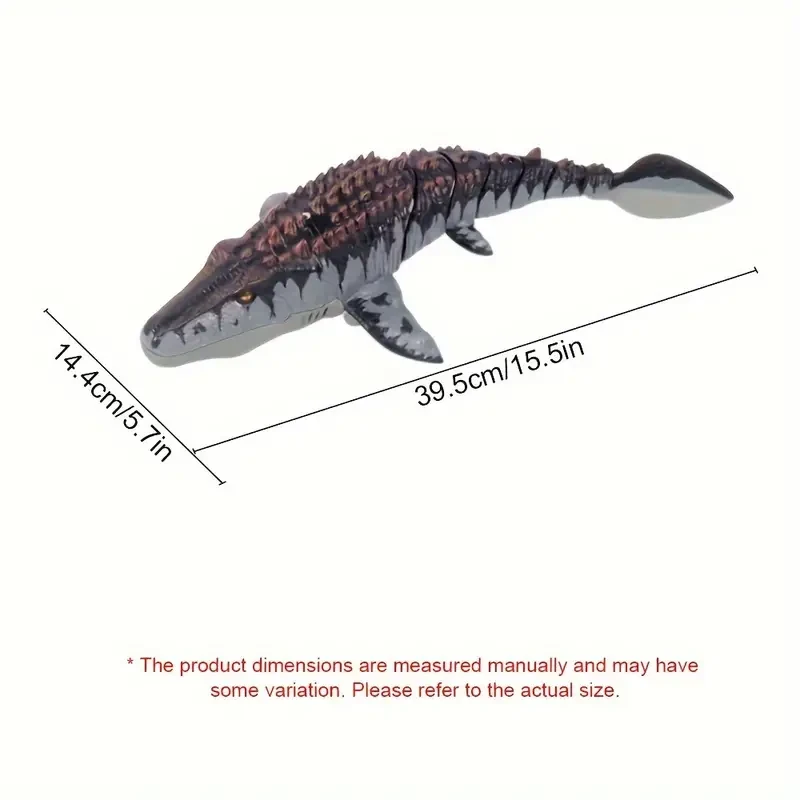 Interactive Remote-Controlled Dinosaur Toy  Dual Propeller Drive with Lights & Water Spray