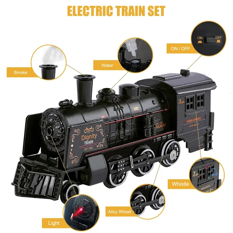 Kids Electric Train Set  Metal Toy Trains