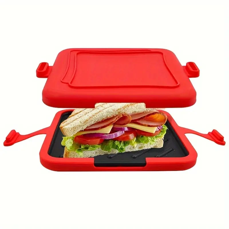 Universal Microwave Crisper Pan, Aluminum Non-Stick Toaster Oven Cookware, Versatile Sandwich and Snack Maker for Crispy Breads