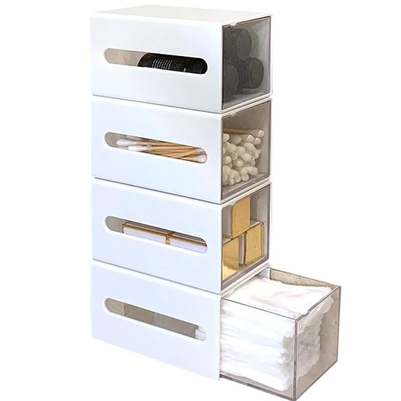Wall-Mounted Bathroom Cotton Swab Storage Box